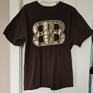 "Big Black" Brown T-Shirt with Gold Logo. Rob & Big.